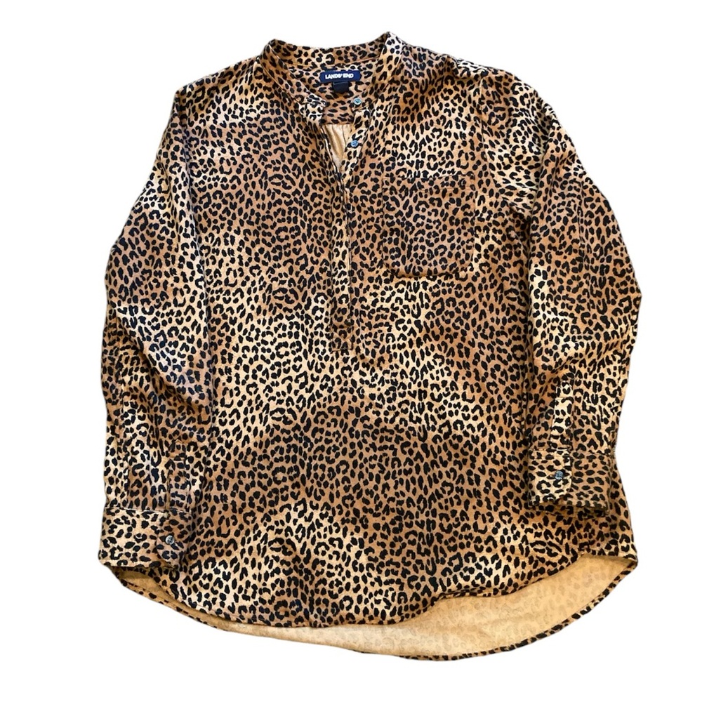 Lands End Cheetah Print Top